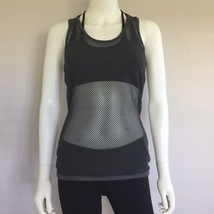 Montiel Racerback Tank Fishnet Detail